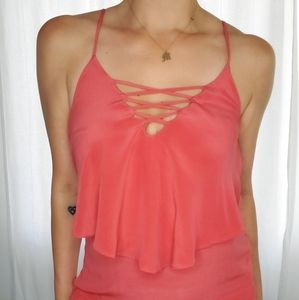 BAILEY 44 PINK SLEEVELESS SILK TOP  Size Small